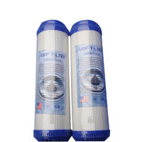 Compressed granular activated carbon filter element for reverse osmosis